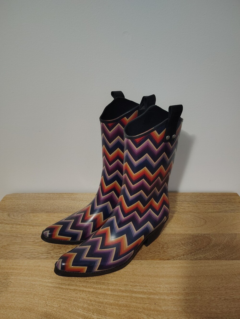 Blazin Roxx Multicolor Chevron Ankle Rain Boots - Black Soles